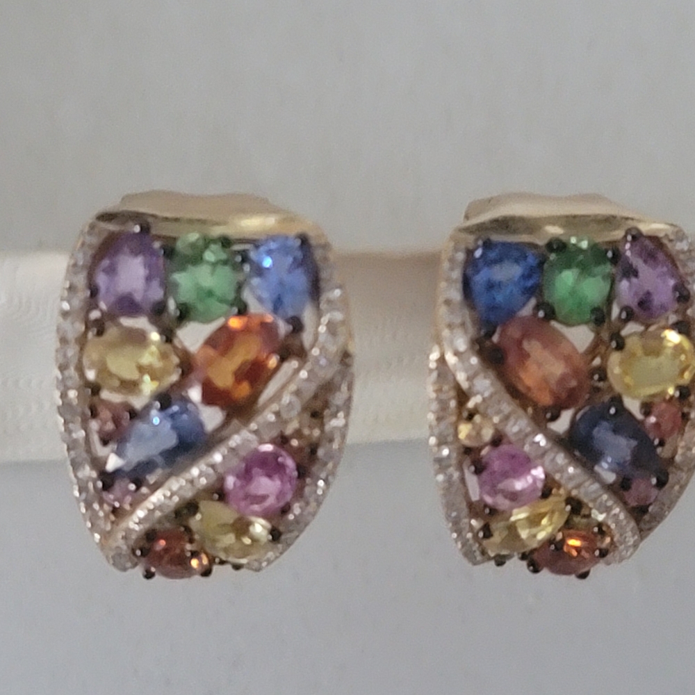Effy Multicolor Gemstone Diamond Earrings Sold!